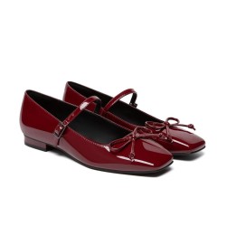 Athlefit Women's Mary Jane Square Toe Flats
